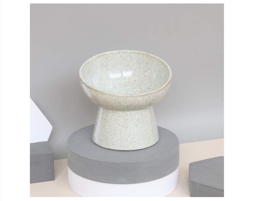 Ceramic Pet Bowl for Cats and Dogs with Elevated Design