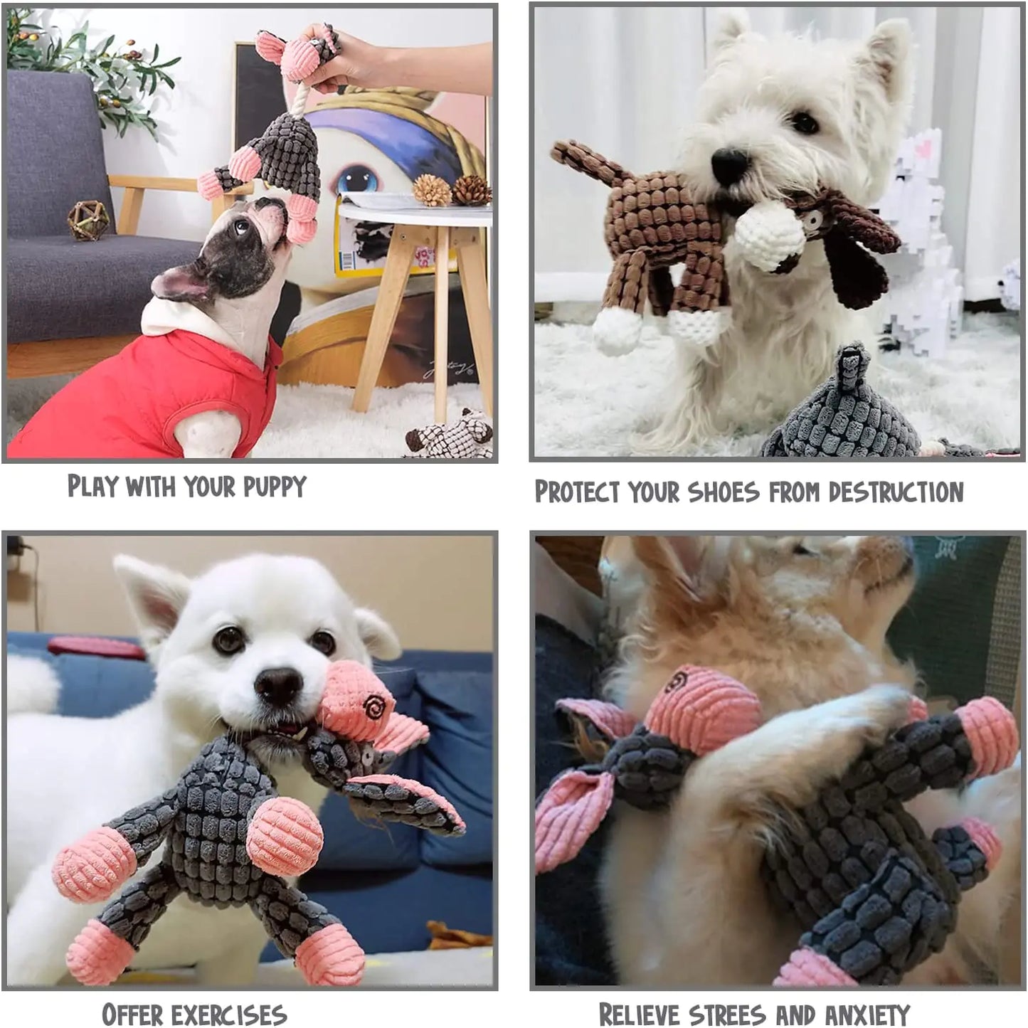 Cuddly Plush Buddy Soft Cartoon Toy for Pets