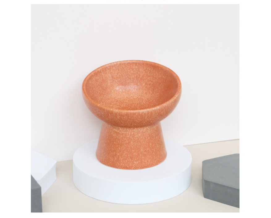 Ceramic Pet Bowl for Cats and Dogs with Elevated Design