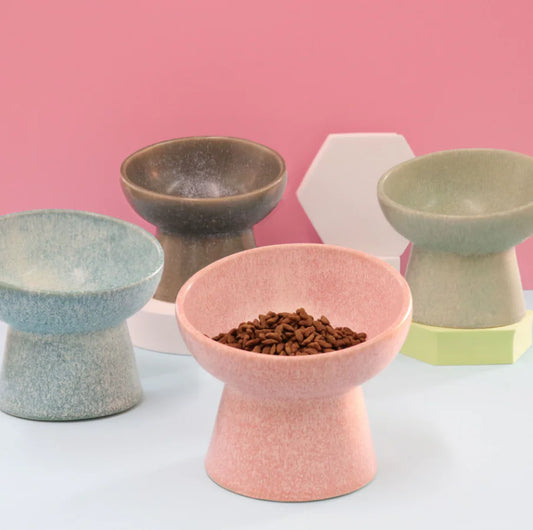 Ceramic Pet Bowl for Cats and Dogs with Elevated Design