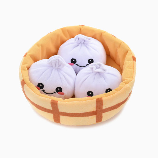 HugSmart Food Party Soup Dumplings Dog Toy Set – product view