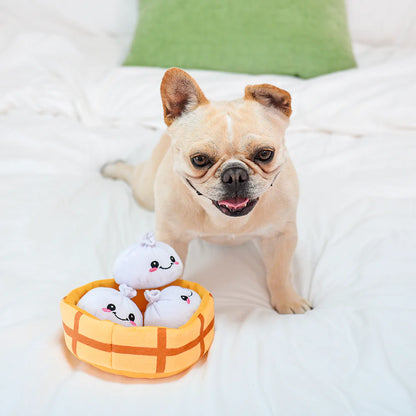 HugSmart Food Party Soup Dumplings Dog Toy Set – additional product view