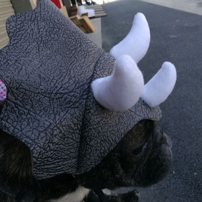 Triceratops Pet Hat – Dinosaur Costume for Dogs n Cats