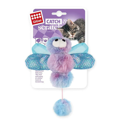 GiGwi Catch & Scratch Ice Cream Dragonfly Cat Toy – product view