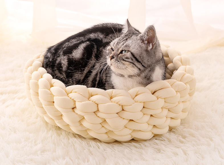 Handwoven Cotton Pet Bed for Dogs and Cats