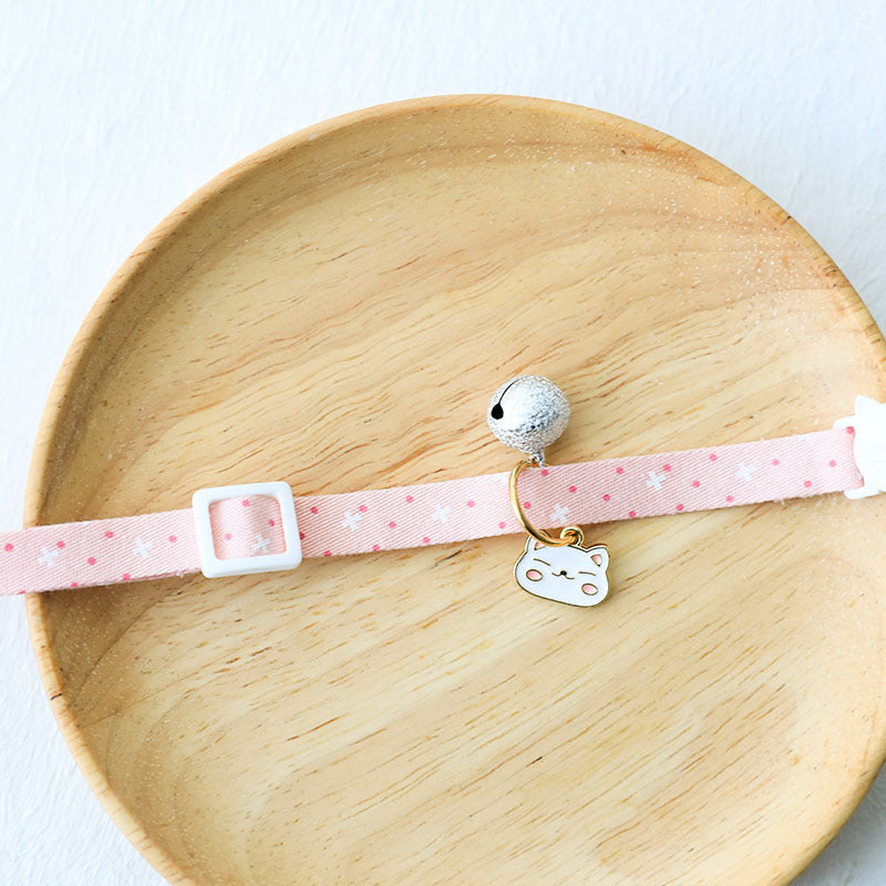 Cute Pet Collar – Adjustable Pastel Collar with Silver Bell n Anti-Lost Tag