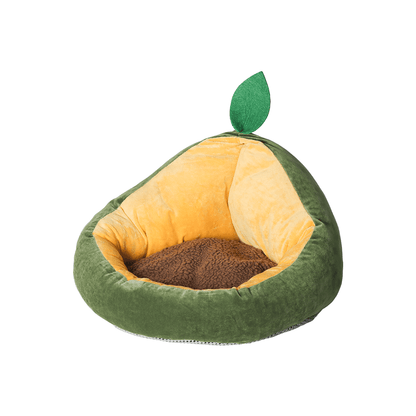 Pidan green avocado-shaped pet bed with removable brown cushion