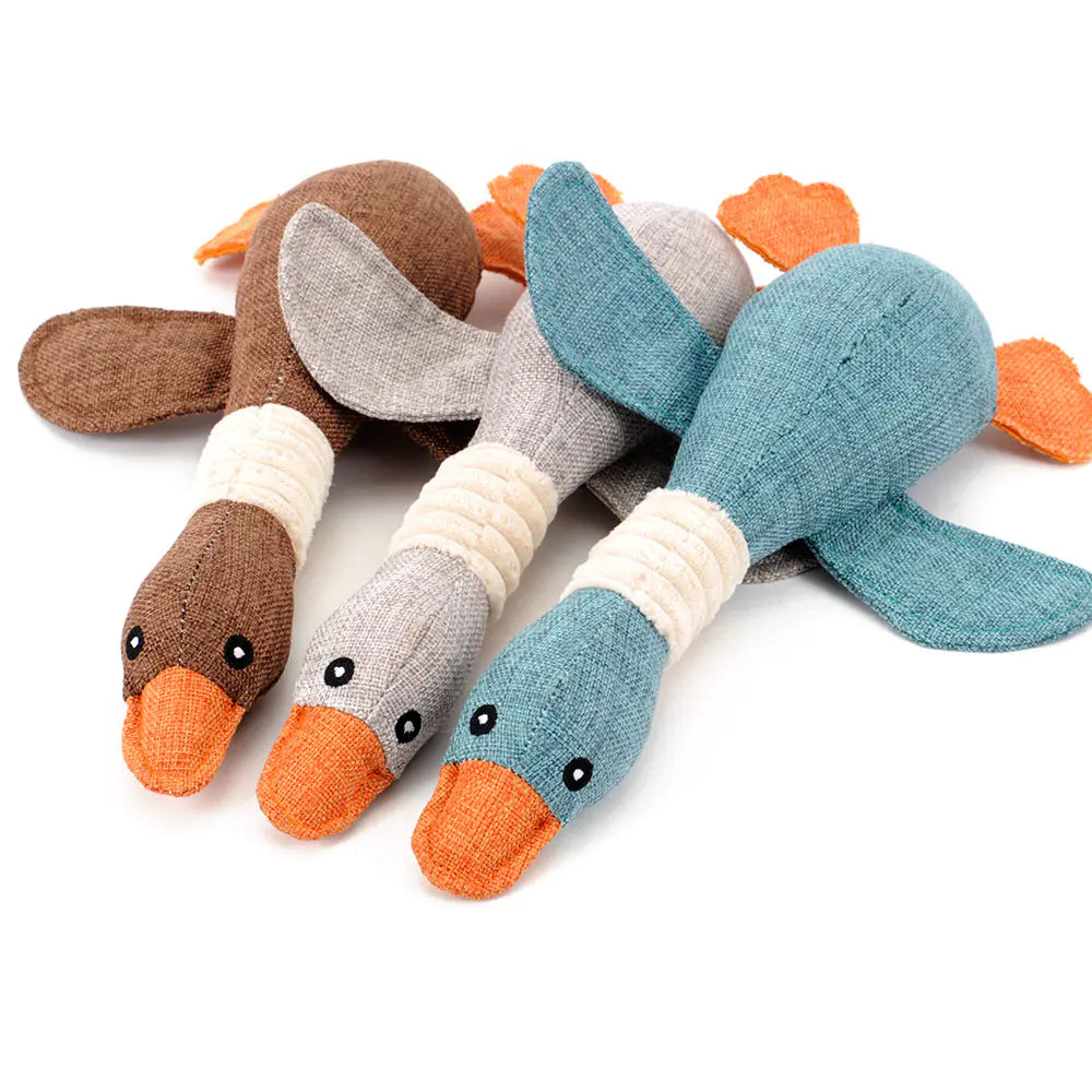 Goose Plush Dog Toy – Durable Squeaky Chew Toy for Playful Pets