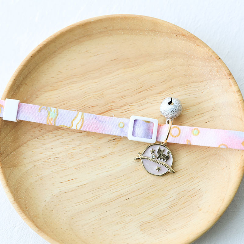 Cute Pet Collar – Adjustable Pastel Collar with Silver Bell n Anti-Lost Tag