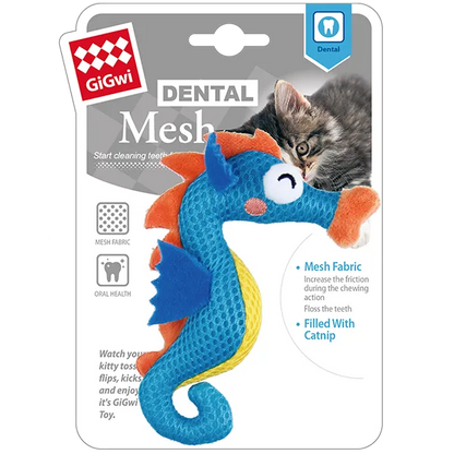 GiGwi Dental Mesh Catnip Seahorse Cat Toy – product view