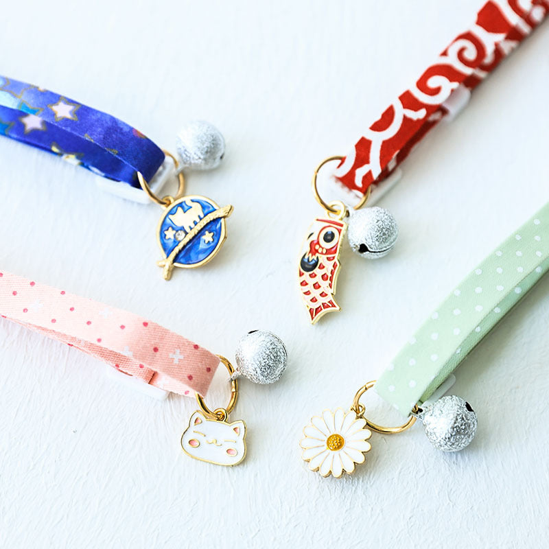 Cute Pet Collar – Adjustable Pastel Collar with Silver Bell n Anti-Lost Tag
