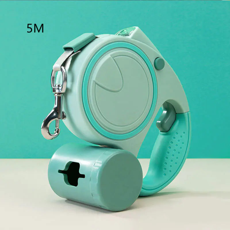 Retractable Dog Leash with Light – Automatic Lead for Safe Night Walks