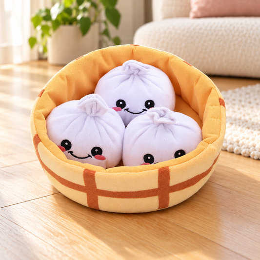 HugSmart Food Party Soup Dumplings Dog Toy Set