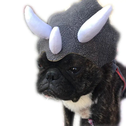 Triceratops Pet Hat – Dinosaur Costume for Dogs n Cats
